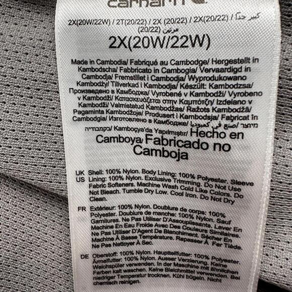 Carhartt Storm Defender Jacket Womens 2X Yellow Full Zip Loose Fit Hooded - Picture 6 of 12